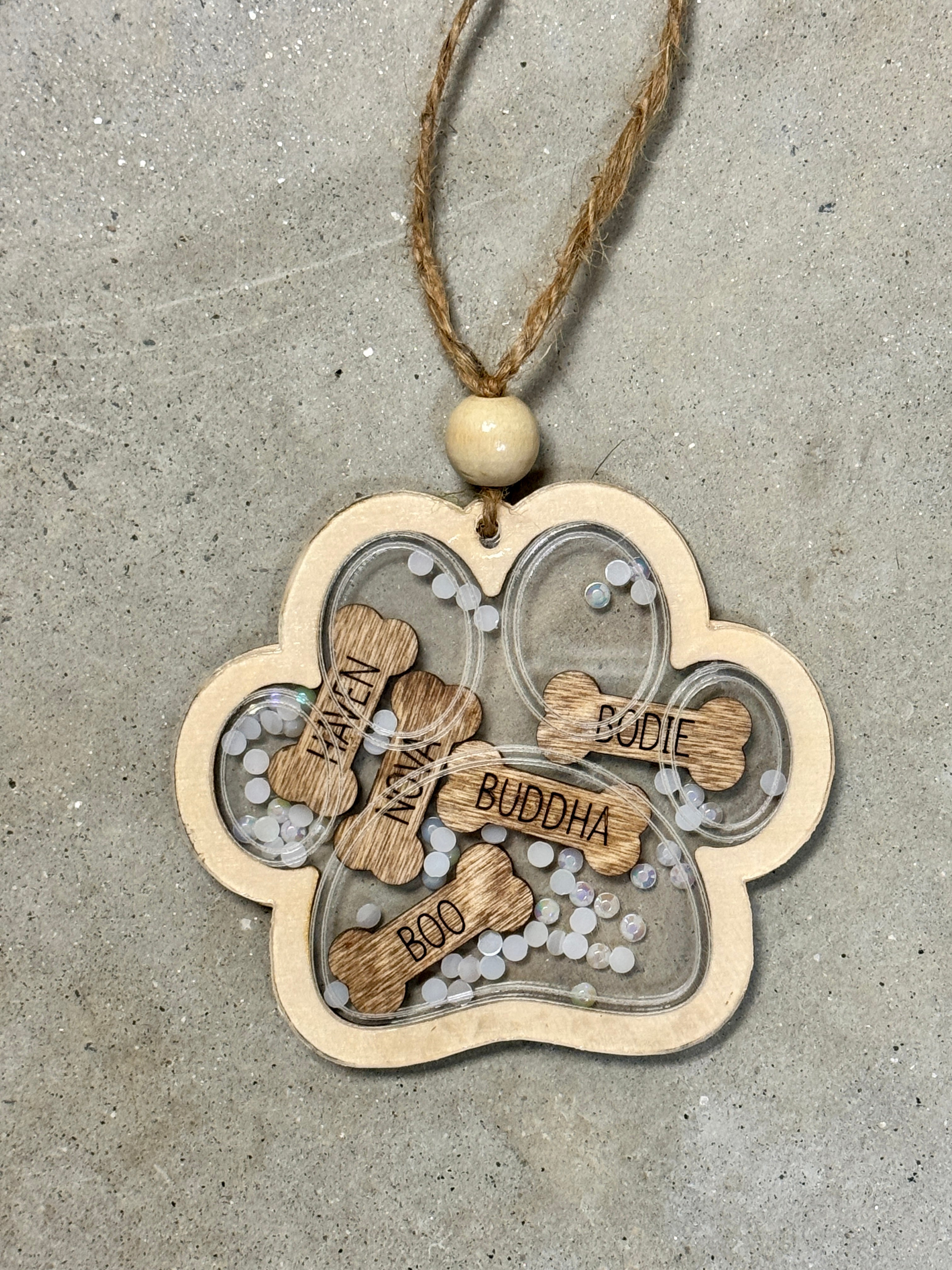 Dog Bone Shaker Ornament
