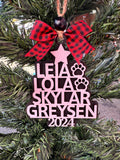 Stacked Tree Family Name Ornament