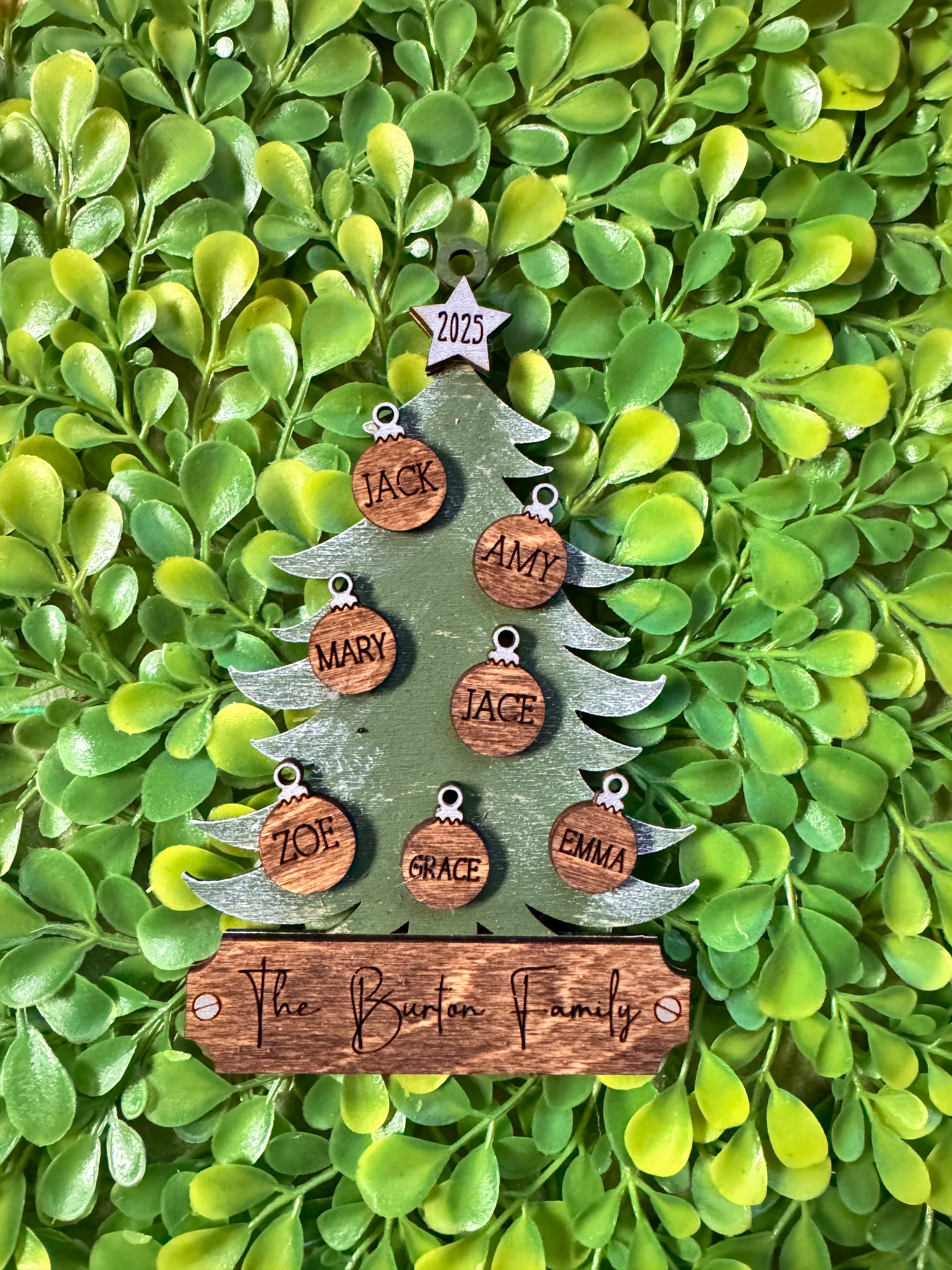 Rustic Family Christmas Tree Ornament