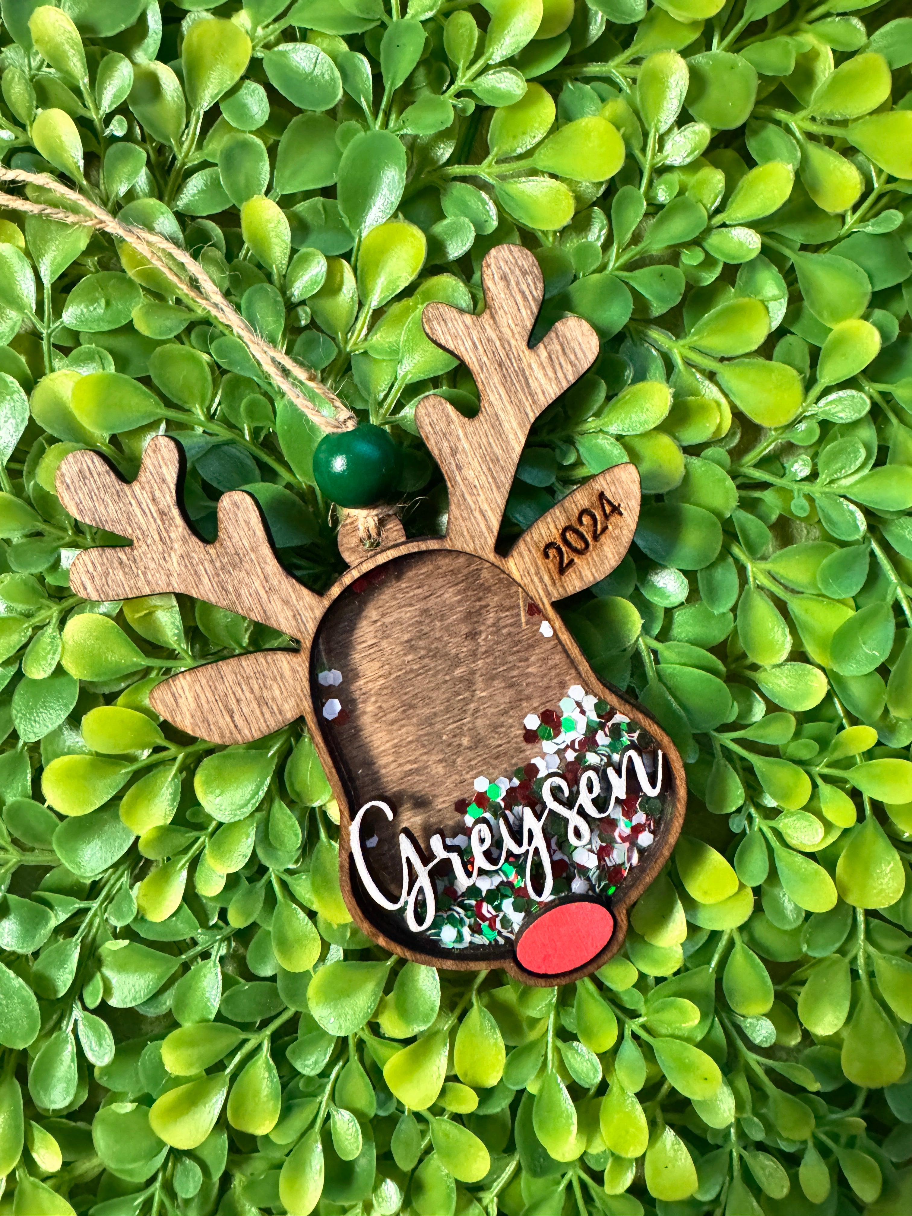 Reindeer Head Shaker Ornament
